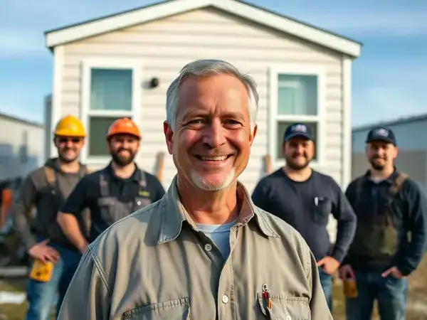 Bruce Revie Builder owner with team