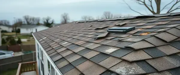 Damaged roof before repair